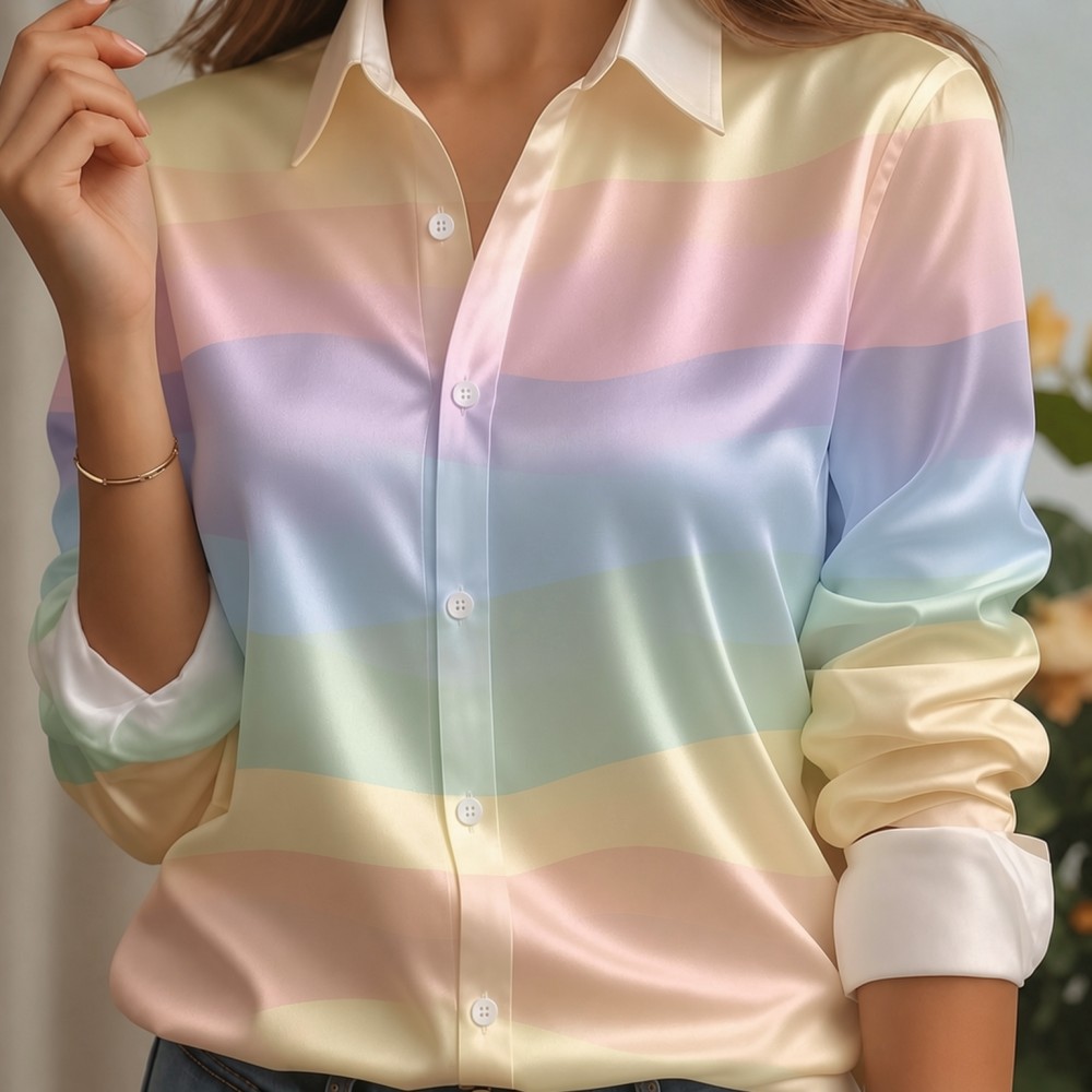 Женская атласная блузка с отло – обзор и цена Women Top Fashion