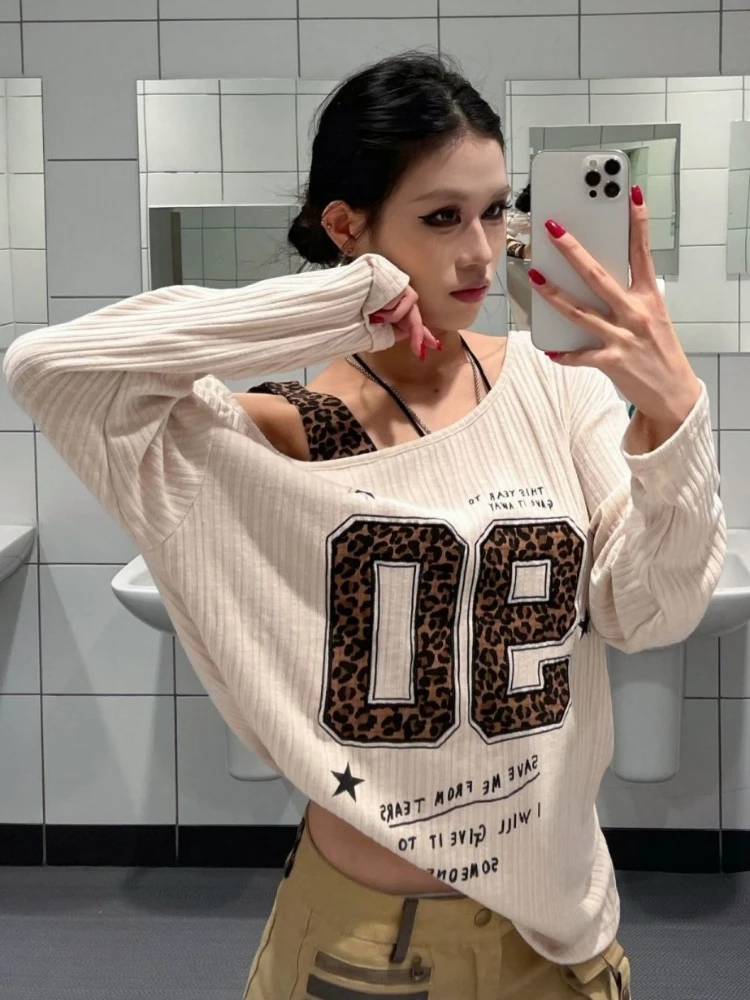 Женская футболка Y2K с леопард – обзор и цена Women Top Fashion