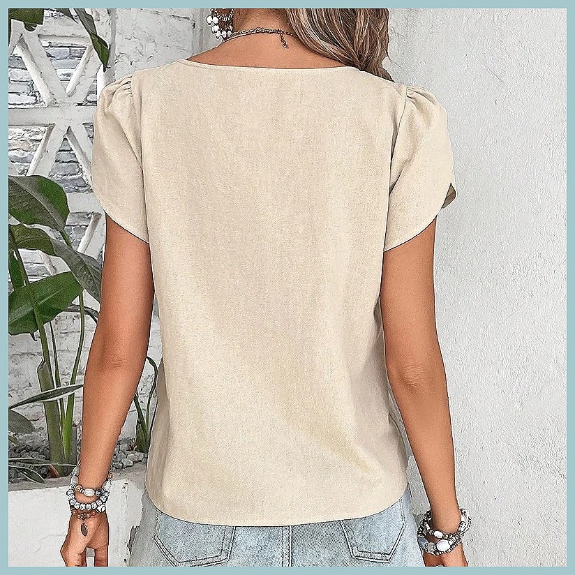 Летняя винтажная однотонная бл – обзор и цена Women Top Fashion