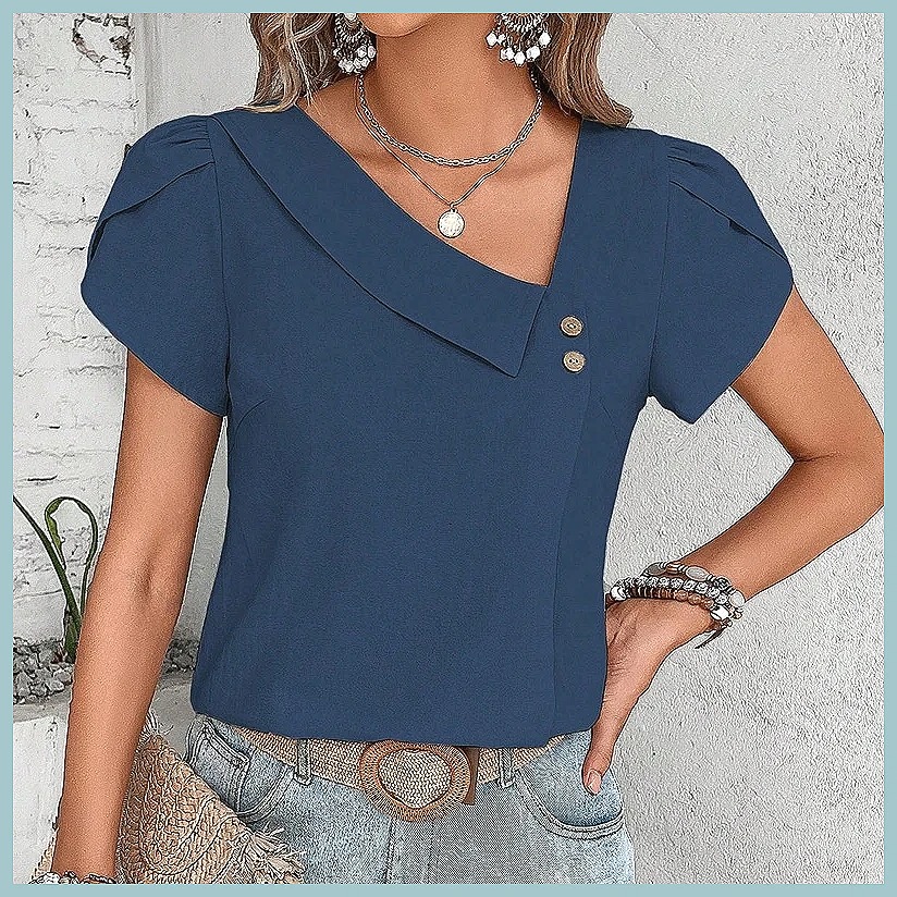 Летняя винтажная однотонная бл – обзор и цена Women Top Fashion